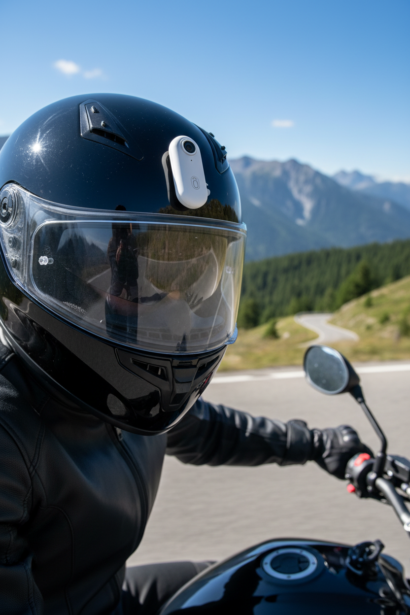 Motorcycle helmet front mount - ultra-compact